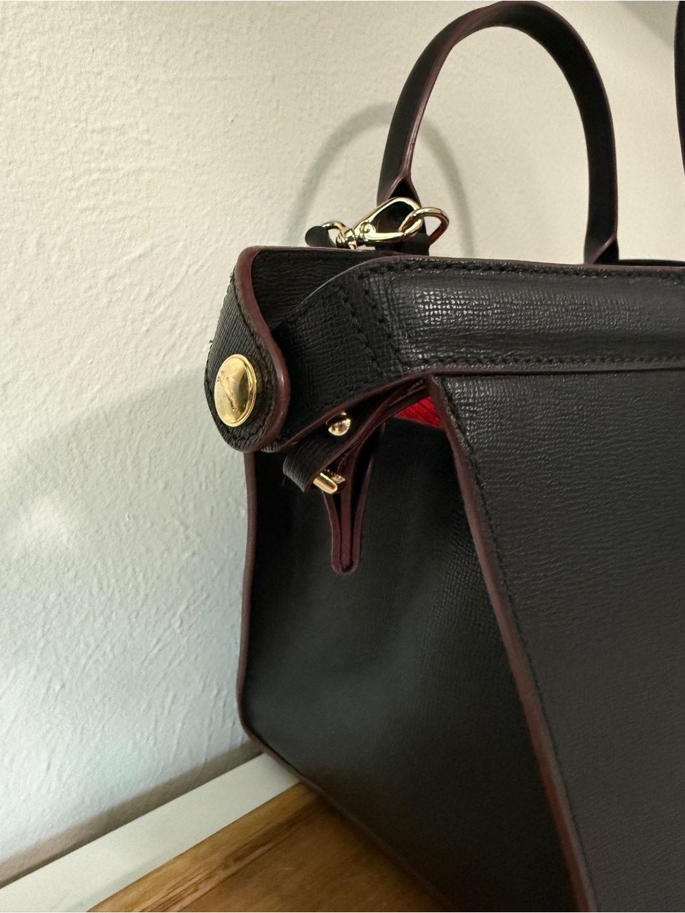 Longchamp Leather Heritage Tote Bag in Black - Picture 4 of 10